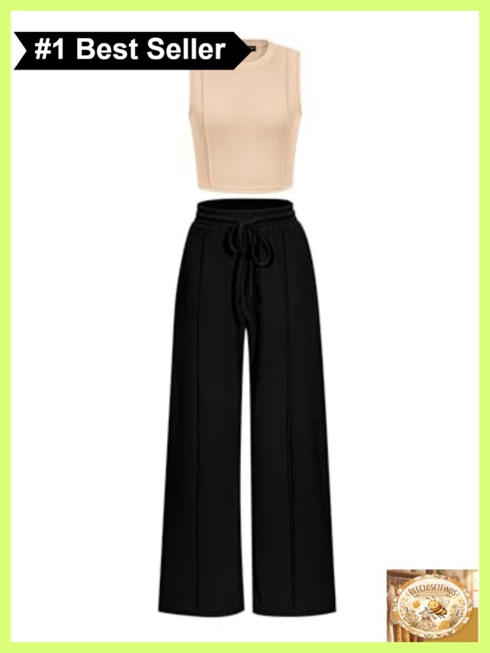 Women's 2 Piece Lounge Set Crop Top Wide Leg Sweatpants